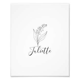 Personalisierte May Lily of the Valley Birth Blume Fotodruck