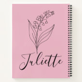 Personalisierte May Lily of the Valley Birth Blume Notizblock (Rückseite)