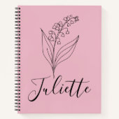 Personalisierte May Lily of the Valley Birth Blume Notizblock (Vorderseite)