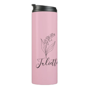 Personalisierte May Lily of the Valley Birth Blume Thermosbecher