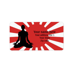 Personalisierte Meditation steigender Sun-Yoga 4 Adressaufkleber