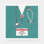 Personalisierte Medizin-Schule Graduation Party Na Serviette (Vorderseite)