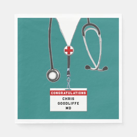 Personalisierte Medizin-Schule Graduation Party Na Serviette (Vorderseite)