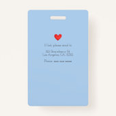 Personalisierte medizinische Ausrüstung: Krankenve Ausweis (Rückseite)