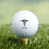 Personalisierte medizinische Caduceus Golfball (Insitu T-Shirt)