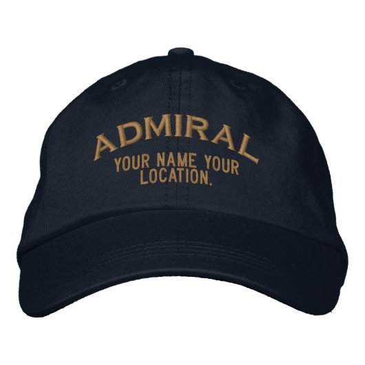 Personalisierte Meer Admiral Mütze Bestickte Baseballkappe (Vorderseite)