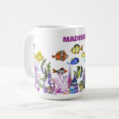 Personalisierte Meereslebenslandschaft Kaffeetasse (Vorderseite Links)