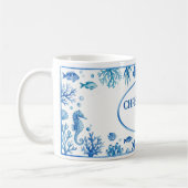 Personalisierte Meereslebewesen-Illustration Vinta Kaffeetasse (Links)