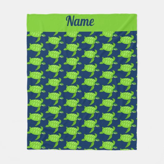 Personalisierte Meeresschildkröte Fleecedecke (Vorderseite)