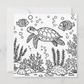 Personalisierte Meeresschildkröte Geburtstag mit F Karte (Rückseite)