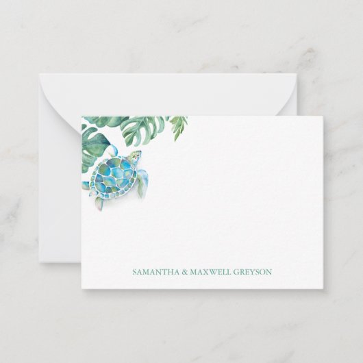 Personalisierte Meeresschildkröte Mitteilungskarte (Vorderseite)