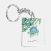 Personalisierte Meeresschildkröte Schlüsselanhänger (Vorderseite links)