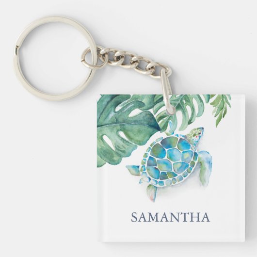 Personalisierte Meeresschildkröte Schlüsselanhänger (Vorderseite)