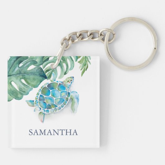 Personalisierte Meeresschildkröte Schlüsselanhänger (Rückseite)