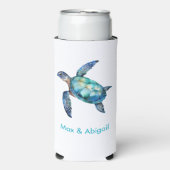 Personalisierte Meeresschildkröte Selters Dosenkühler (Seltzer Vorderseite)