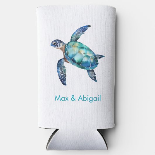 Personalisierte Meeresschildkröte Selters Dosenkühler (Vorderseite)
