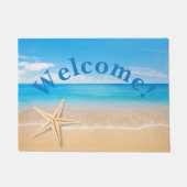 Personalisierte Meerestrand-Willkommensmatte Fußmatte (Vorderseite)