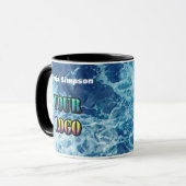 Personalisierte Meereswellen Seewasser Tasse (Vorderseite Links)