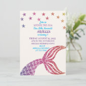 Personalisierte Meerjungfrau 1. Geburtstag Einladu Einladung (Stehend Vorderseite)