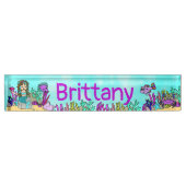 Personalisierte Meerjungfrau, Fisch, Korallen unte Namensplakette (Vorderseite)