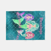 Personalisierte Meerjungfrau Fleecedecke (Vorderseite (Horizontal))