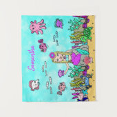 Personalisierte Meerjungfrau Kunst Wandteppich (Vorderseite)