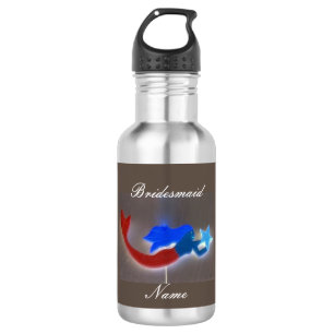 Personalisierte Meerjungfrau mit rotem Schwanz Edelstahlflasche