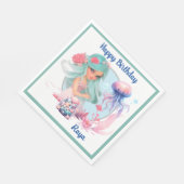 Personalisierte Meerjungfrau-Party Serviette (Ecke)