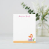 Personalisierte Meerjungfrau | Rotes Haar | Rosa Einladung (Stehend Vorderseite)