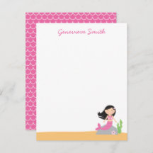 Personalisierte Meerjungfrau | Schwarzes Haar rosa