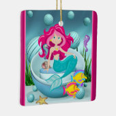 Personalisierte Meerjungfrau unter dem Meer Weihna Keramikornament (Rechts)