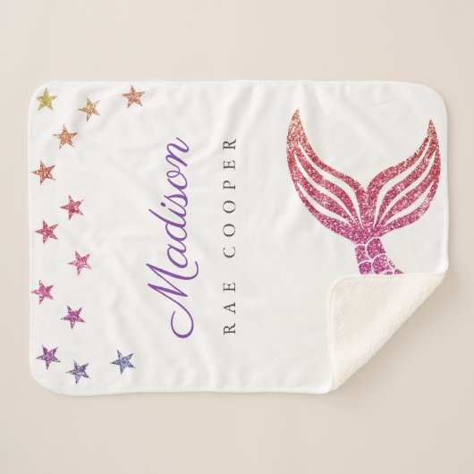 Personalisierte Meerjungfrau unter dem Schwanz Sherpadecke (Vorderseite (Horizontal))