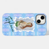 Personalisierte Meerjungfrau-Wasserfarbe Originalk Case-Mate iPhone Hülle (Rückseite (Horizontal))