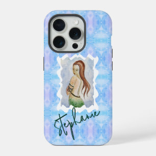Personalisierte Meerjungfrau-Wasserfarben-Original iPhone 15 Pro Hülle