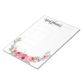 Personalisierte Mehlplaner Rosa Blume Notizblock (angewinkelt)