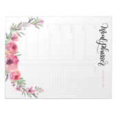 Personalisierte Mehlplaner Rosa Blume Notizblock (Vorderseite)