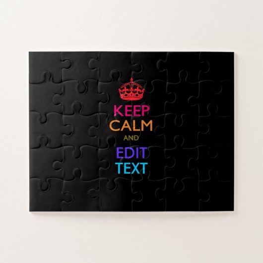 Personalisierte mehrfarbige BEHALT-CALM- UND Textb Puzzle (Horizontal)