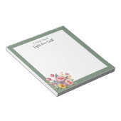 Personalisierte mehrfarbige BlumenBouquet Notepad Notizblock (angewinkelt)