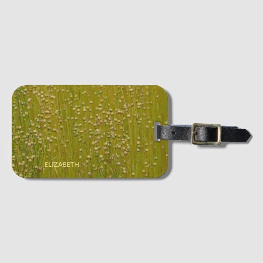 Personalisierte mehrfarbige grüne Florals Gepäckanhänger (Vorderseite (Horizontal))