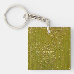 Personalisierte mehrfarbige grüne Florals Schlüsselanhänger
