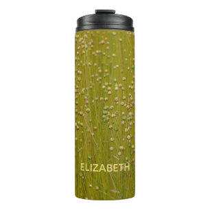 Personalisierte mehrfarbige grüne Florals Thermosbecher