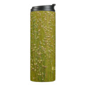 Personalisierte mehrfarbige grüne Florals Thermosbecher (Nach links gedreht)
