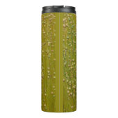 Personalisierte mehrfarbige grüne Florals Thermosbecher (Rückseite)