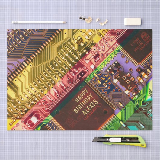 Personalisierte mehrfarbige Leiterkarte Seidenpapier (Handwerk)