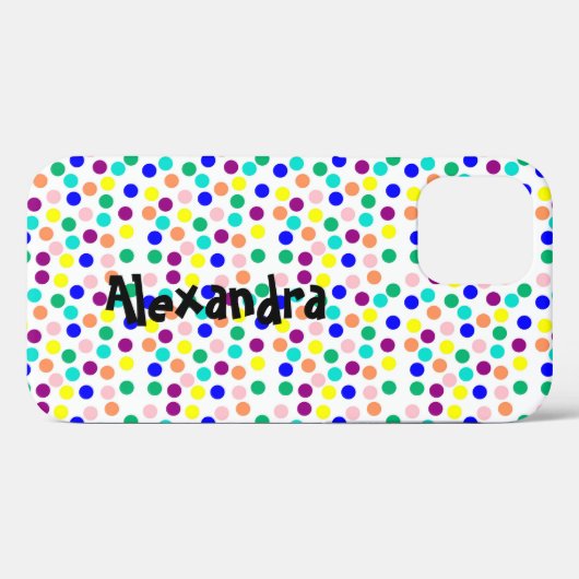 Personalisierte mehrfarbige Punkte Case-Mate iPhone Hülle (Rückseite (Horizontal))
