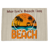 Personalisierte mehrfarbige Strandtasche Große Geschenktüte (Vorderseite)