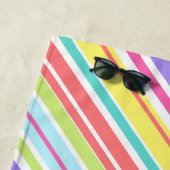 Personalisierte, mehrfarbige Streifen Strandtuch (Beispiel)