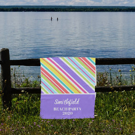 Personalisierte, mehrfarbige Streifen Strandtuch