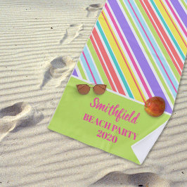 Personalisierte, mehrfarbige Streifen Strandtuch