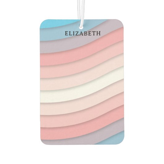 Personalisierte mehrfarbige Waves Autolufterfrischer (Rückseite)